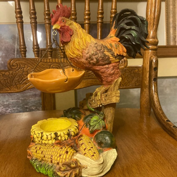 Yankee Candle Rooster Tart Warmer Votive Candle Holder - Missing Glass Cup - Picture 4 of 15
